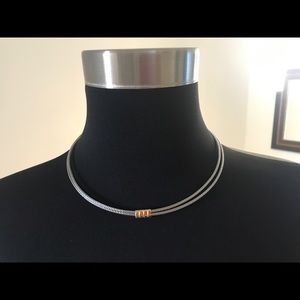 Charriol Steel Cable with gold tone Necklace